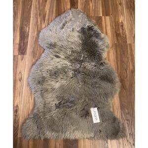 Genuine Sheepskin Rug Fibre by Auskin Gray Wool Pelt 42x28 Home Decor NEW